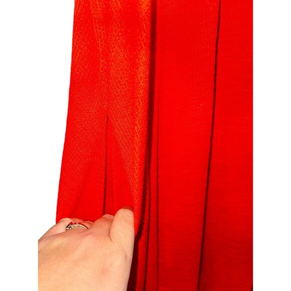 NWT Torrid Sweetheart Neckline Midi Dress Women's Size 5T Red Orange Feminine - Picture 3 of 7